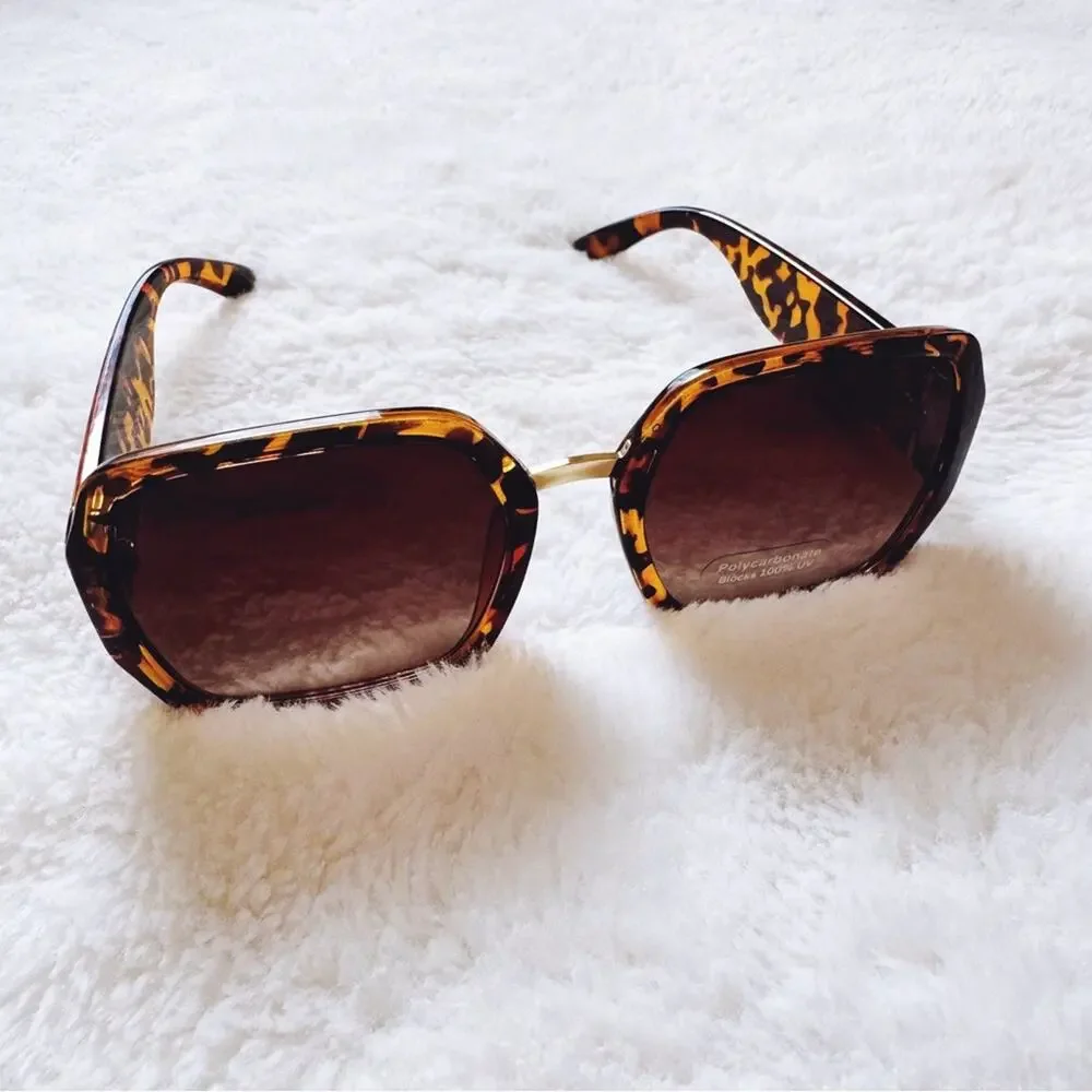 Layla Tortoise Brown Sleek Square Sunglasses